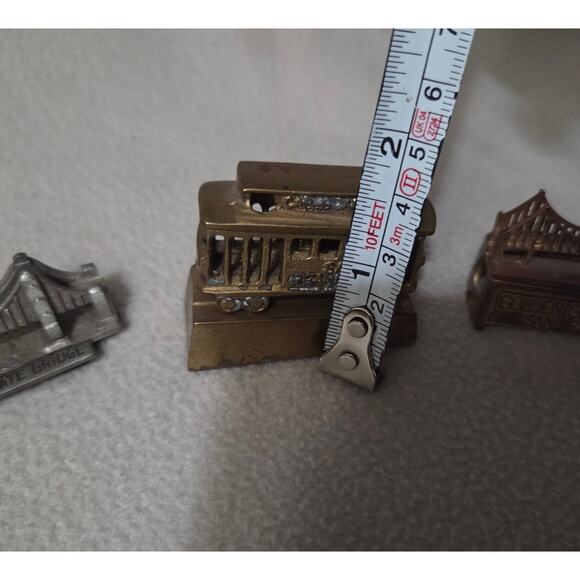 Lot 3 Vintage Metal Brass San Francisco Golden Gate Bridge Rail Car Souvenir - Picture 6 of 6